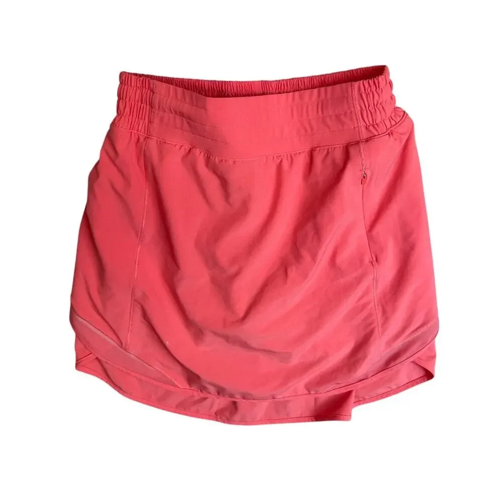 Lululemon Hotty Hot High Rise Long Tennis Golf Skirt Pink 4